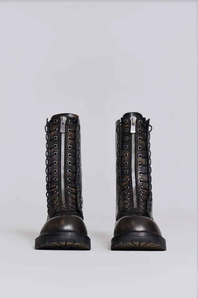 Jaded London Black Zip Biker Boots Men Footwear