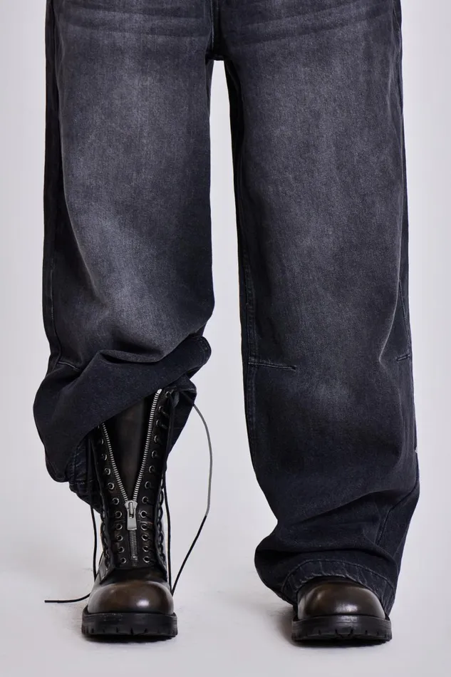 Jaded London Black Zip Biker Boots Men Footwear