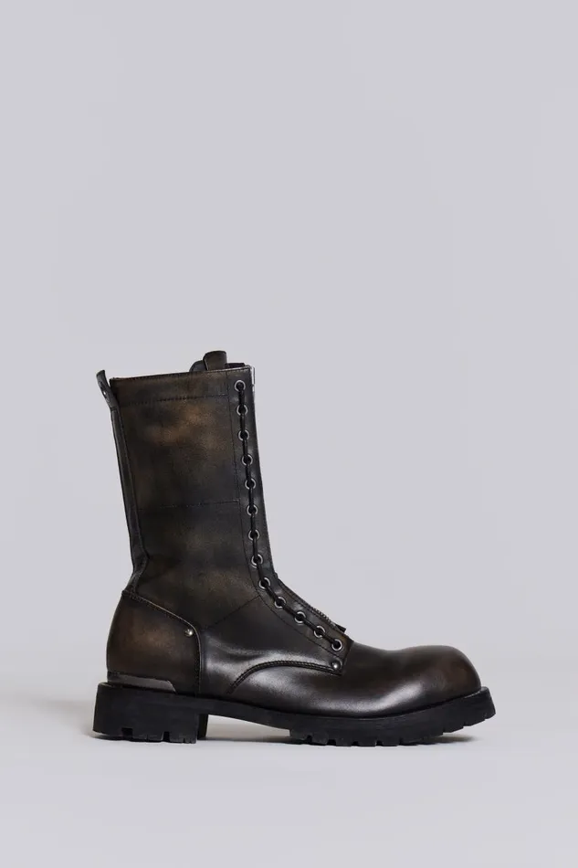 Jaded London Black Zip Biker Boots Men Footwear
