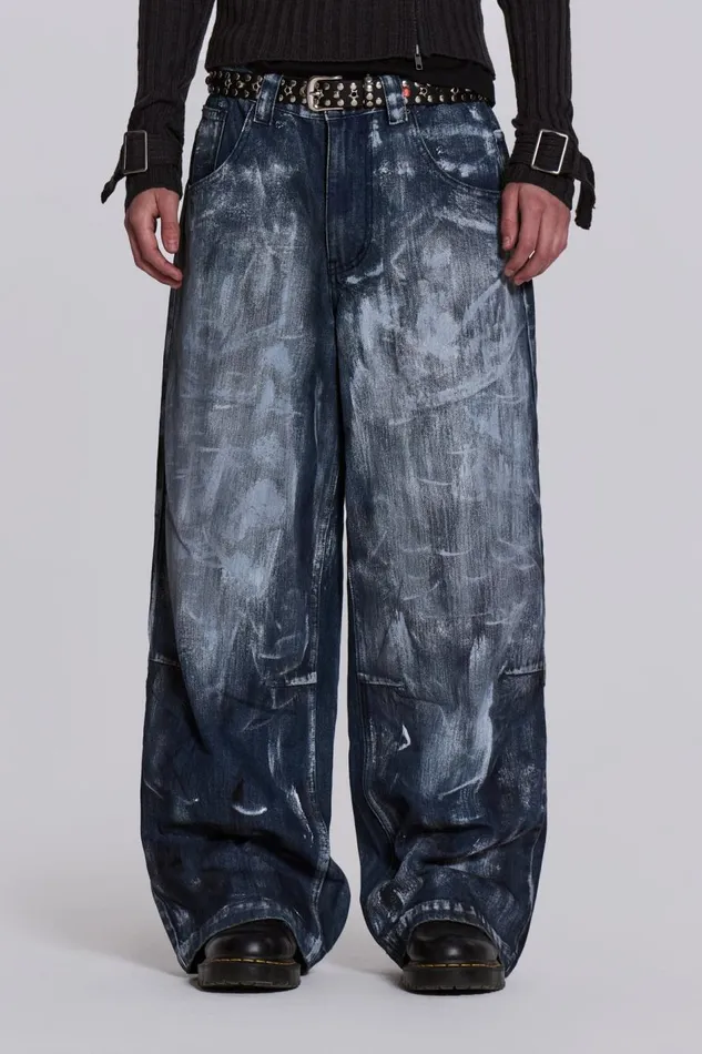 Jaded London Blue Painter Colossus Jeans Men Baggy Jeans