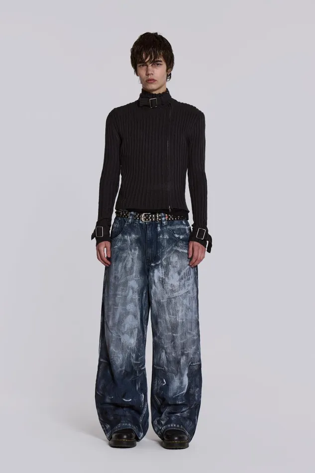 Jaded London Blue Painter Colossus Jeans Men Baggy Jeans