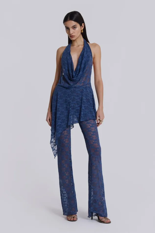 Jaded London Blue Riva Lace Coord Set Women Mini Dresses
