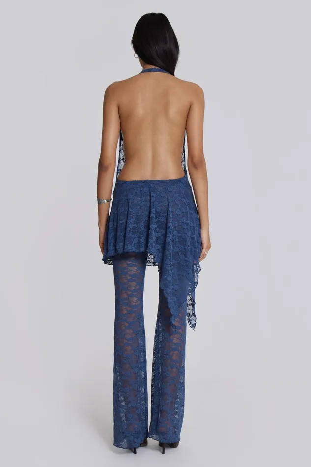 Jaded London Blue Riva Lace Coord Set Women Mini Dresses