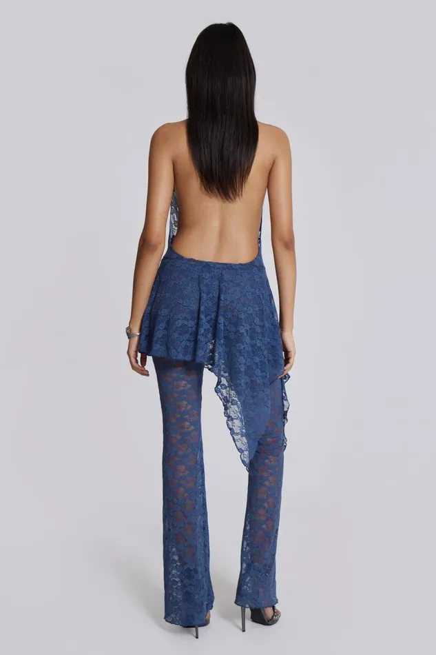 Jaded London Blue Riva Lace Coord Set Women Mini Dresses