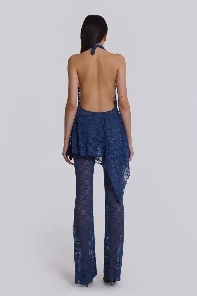 Jaded London Blue Riva Lace Coord Set Women Mini Dresses