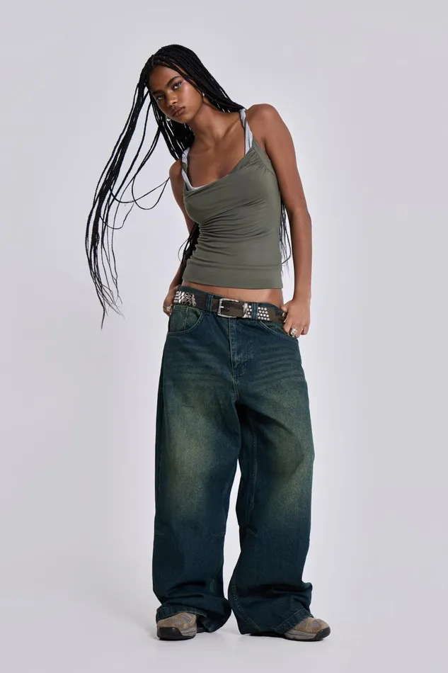 Jaded London Blue Sandblast Wash Colossus Jeans Women Jeans