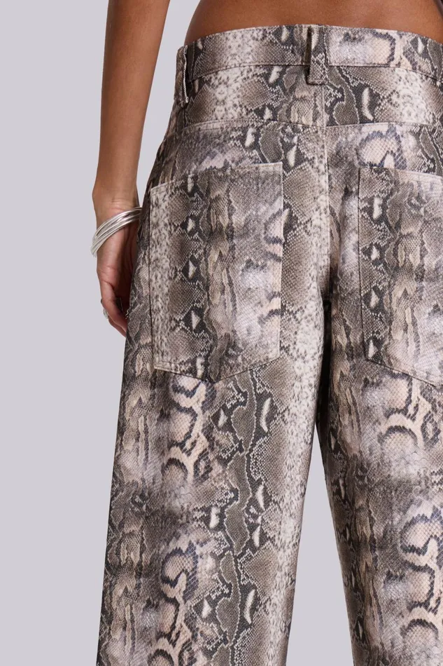 Jaded London Boa Snake Print Colossus Jeans Women Baggy Jeans