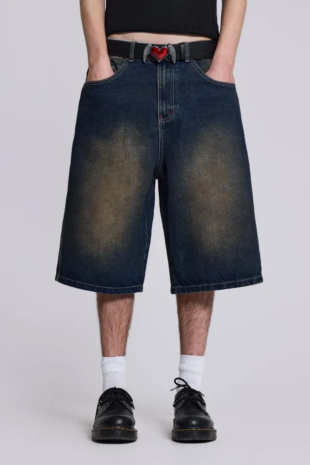 Jaded London Bronx Jumbo Fit Denim Jorts Women Shorts and Jorts