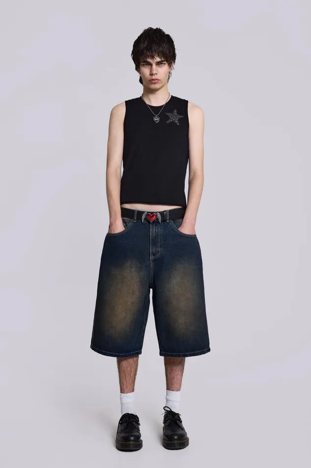 Jaded London Bronx Jumbo Fit Denim Jorts Women Shorts and Jorts