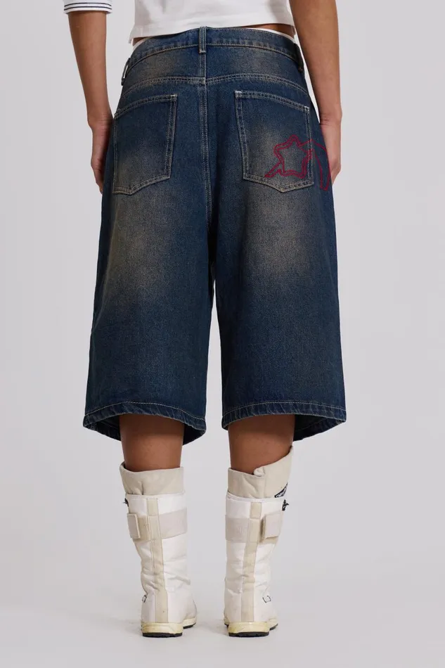Jaded London Bronx Jumbo Fit Denim Jorts Women Shorts and Jorts