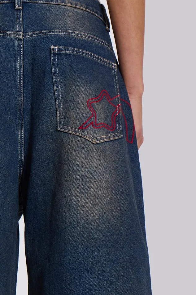 Jaded London Bronx Jumbo Fit Denim Jorts Women Shorts and Jorts