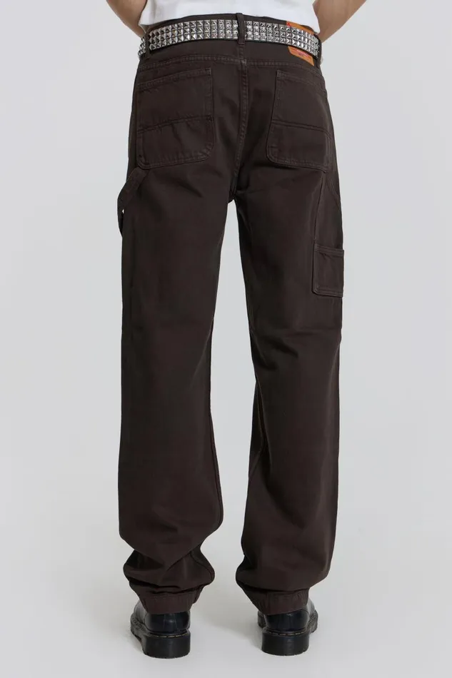 Jaded London Brown Carpenter Jeans In Relaxed Fit Men Baggy Jeans Jaded London Brown Carpenter Jeans In Relaxed Fit Men Baggy Jeans