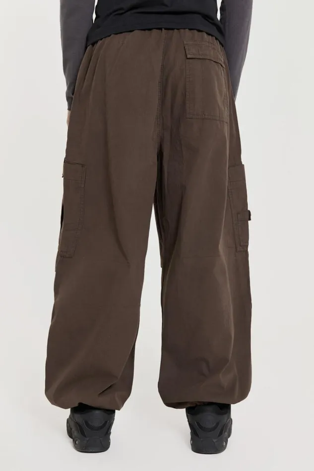 Jaded London Brown Parachute Cargo Pants Men Parachute Pants