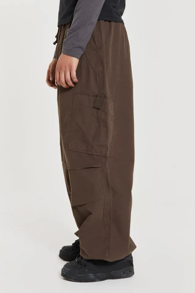 Jaded London Brown Parachute Cargo Pants Men Parachute Pants