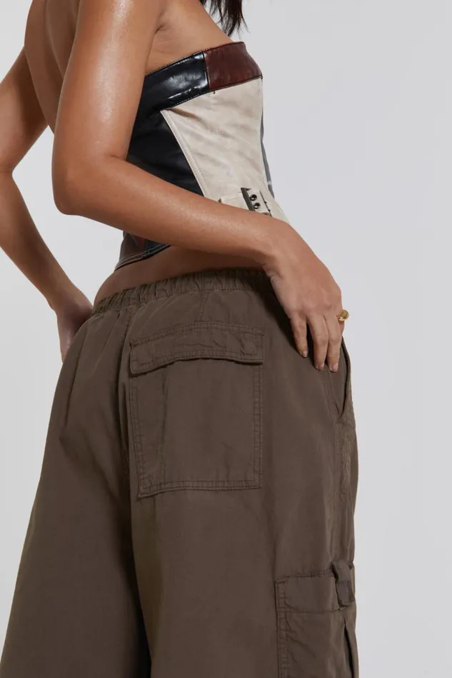 Jaded London Brown Parachute Cargo Pants Women Trousers and Pants