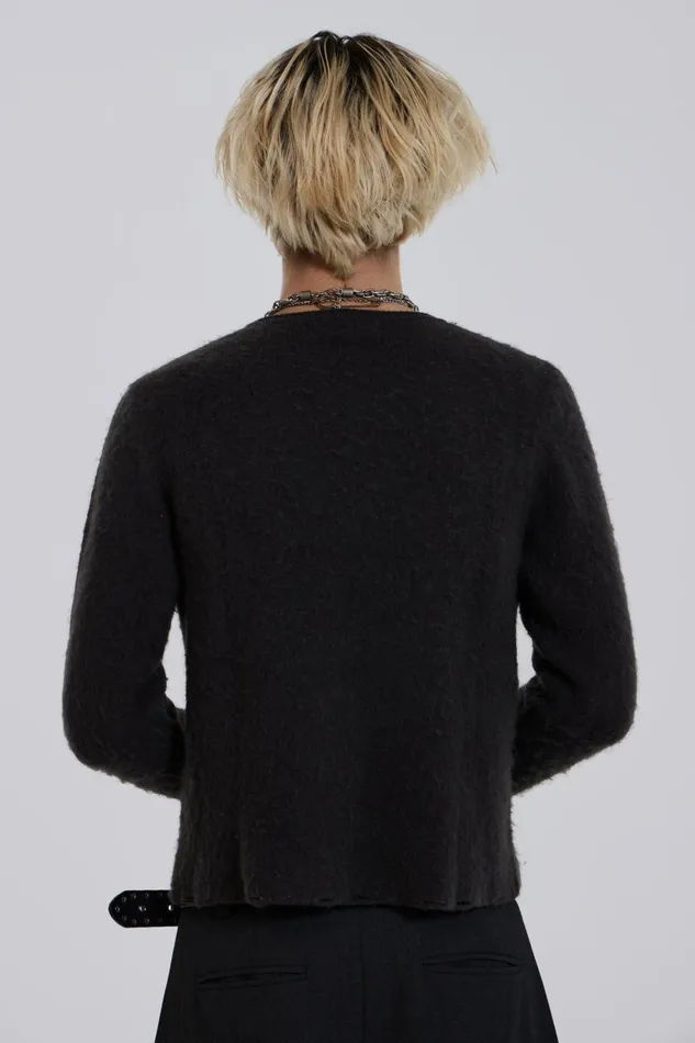 Jaded London Brushed Knit With Cross Intarsia Men Knitwear