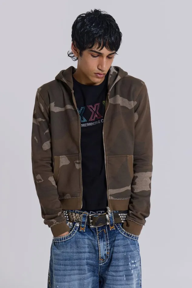 Jaded London Camo Mini Monster Hoodie Women CoOrds