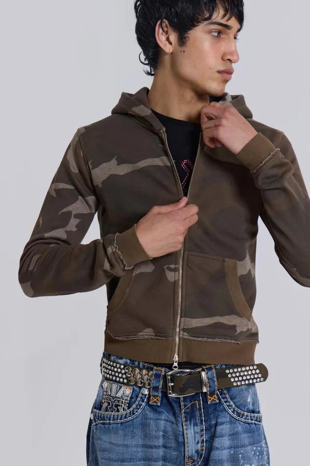 Jaded London Camo Mini Monster Hoodie Women CoOrds
