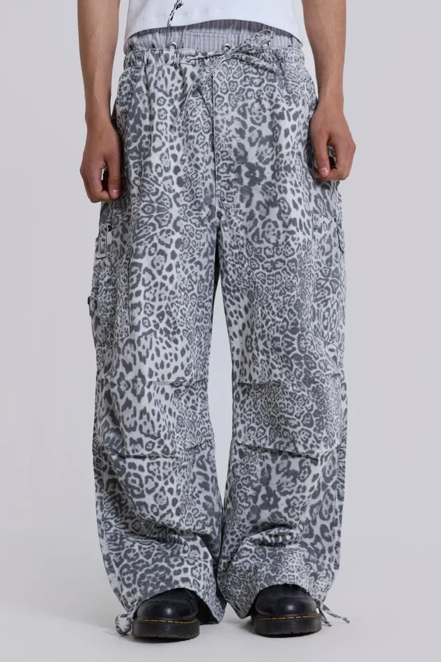 Jaded London Camo Print Parachute Cargo Pants Men Parachute Pants
