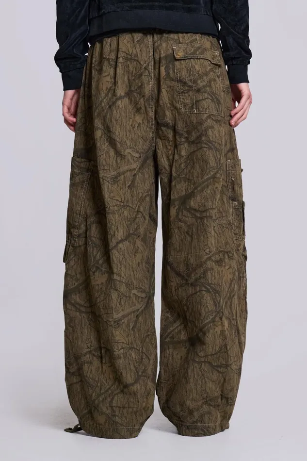 Jaded London Camo Print Parachute Cargo Pants Women Trousers and Pants