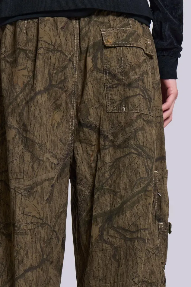 Jaded London Camo Print Parachute Cargo Pants Women Trousers and Pants