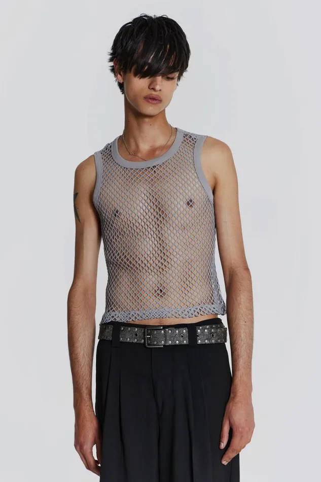 Jaded London Chain Grey Vest Men TShirts and Vests