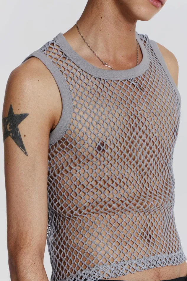 Jaded London Chain Grey Vest Men TShirts and Vests