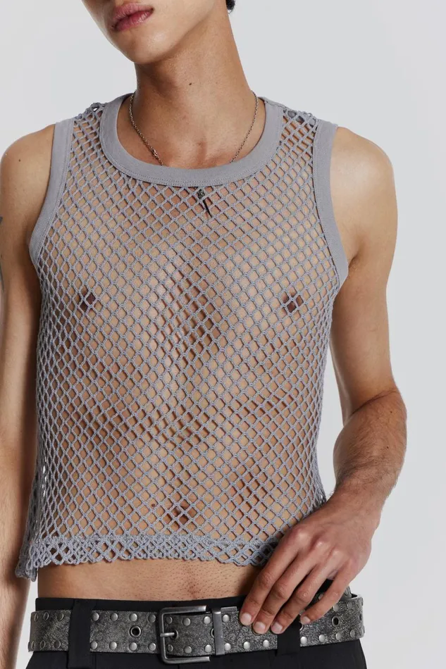 Jaded London Chain Grey Vest Men TShirts and Vests