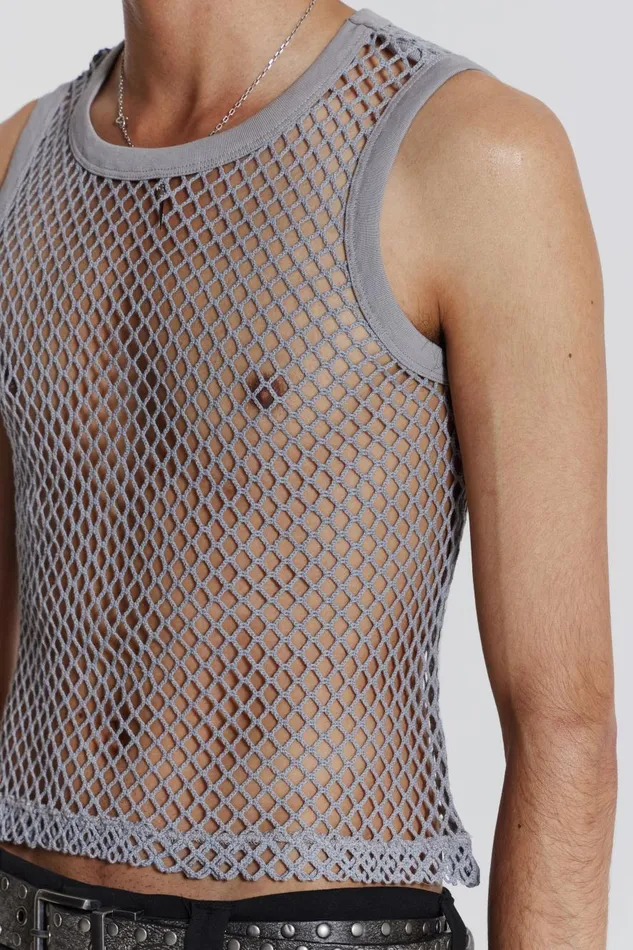 Jaded London Chain Grey Vest Men TShirts and Vests