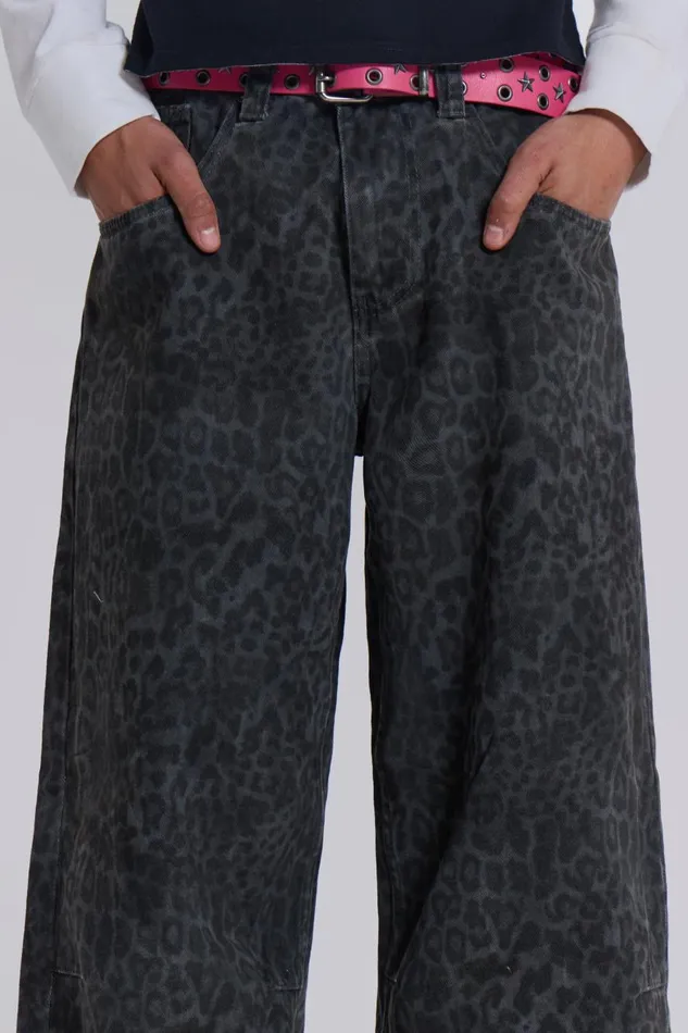 Jaded London Charcoal Leopard Fade Colossus Jeans Men Colossus Jeans