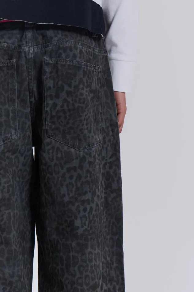 Jaded London Charcoal Leopard Fade Colossus Jeans Men Colossus Jeans