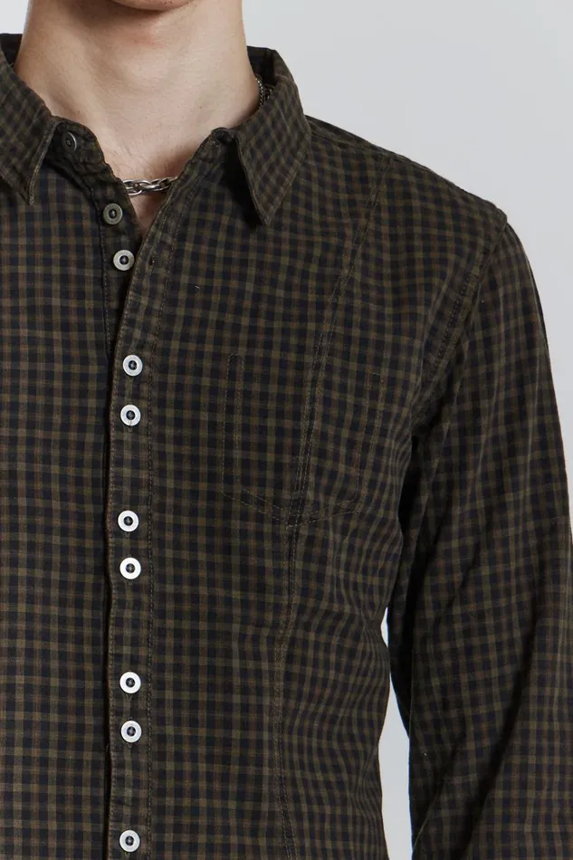 Jaded London Check Fitted Shirt With Back Print Men Shirts