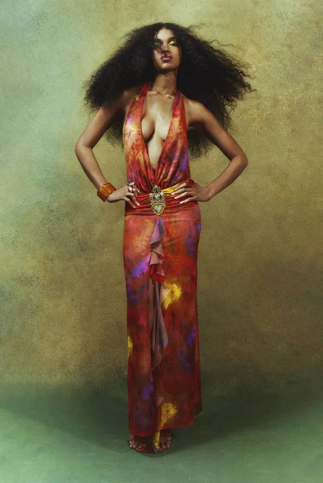 Jaded London Cindy Plunge Maxi Dress In Orange Women Maxi Dresses