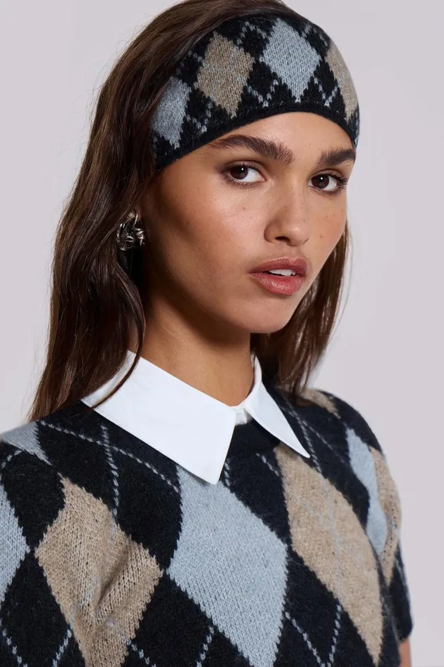Jaded London Clara Argyle Knit Headband Women Knitwear