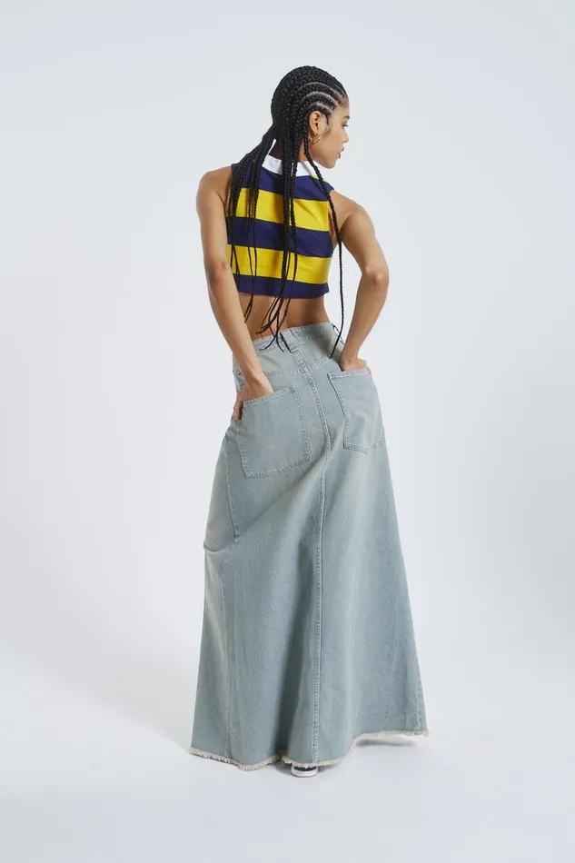 Jaded London Colossus Rework Skirt With Split Women Colossus Jeans
