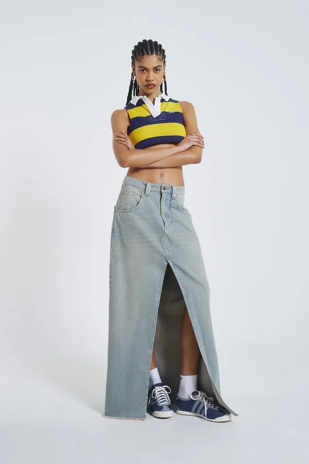 Jaded London Colossus Rework Skirt With Split Women Colossus Jeans