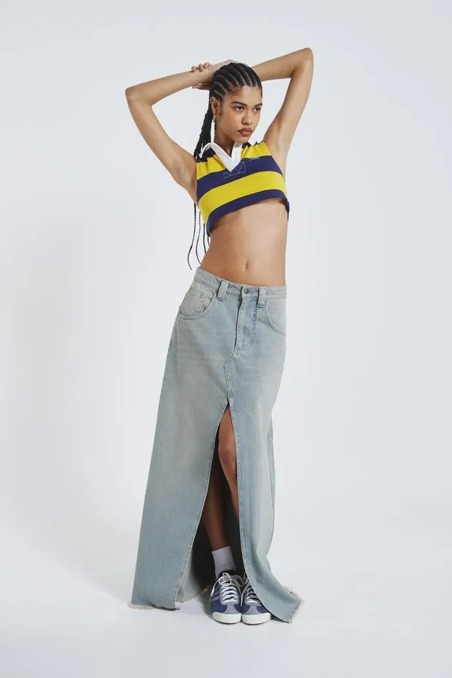Jaded London Colossus Rework Skirt With Split Women Colossus Jeans