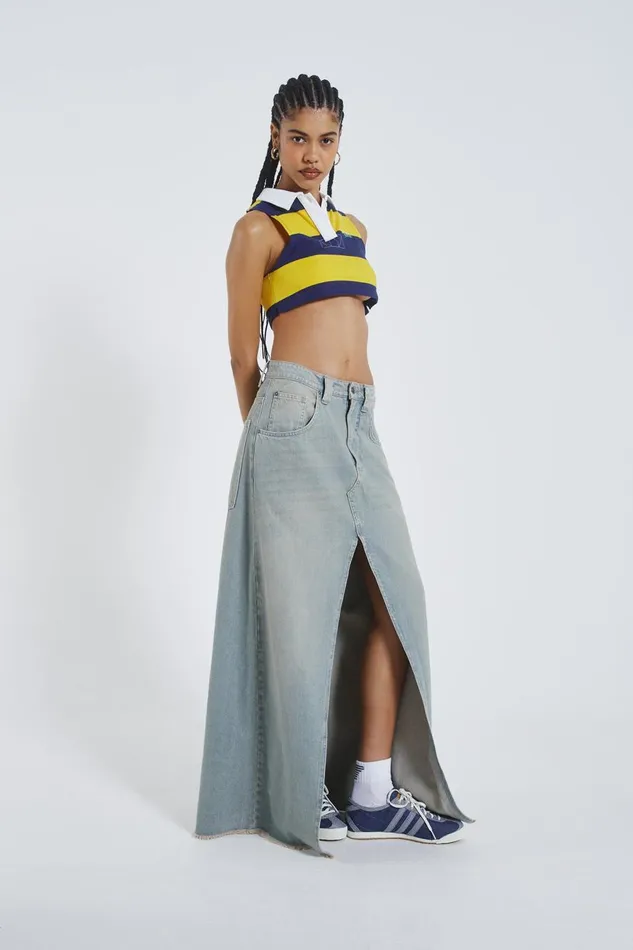 Jaded London Colossus Rework Skirt With Split Women Colossus Jeans