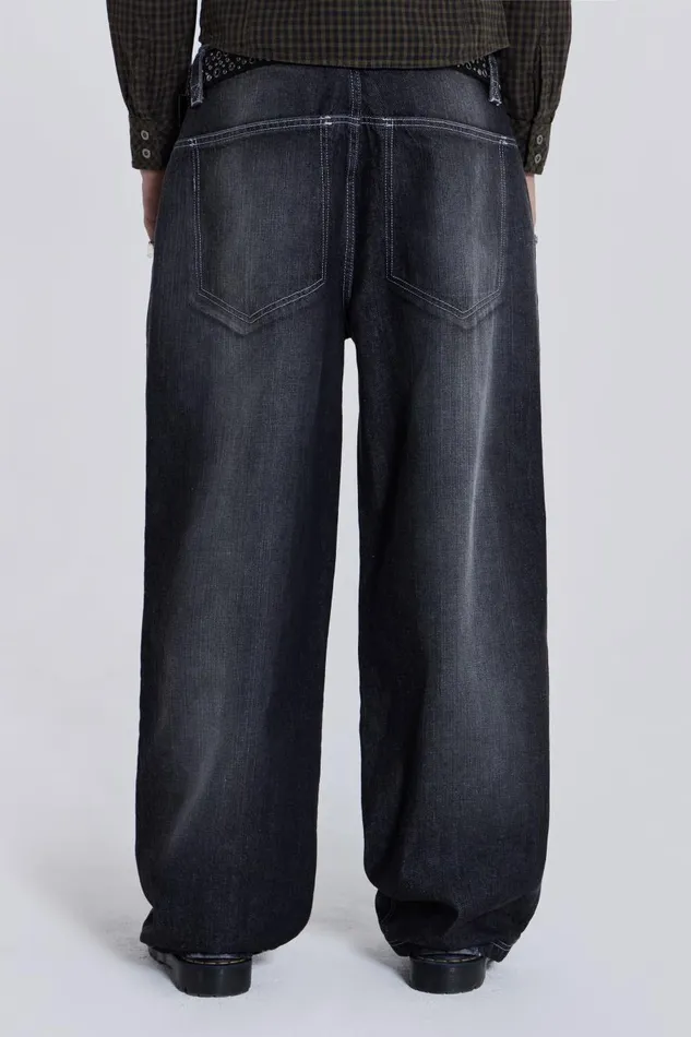 Jaded London Contrast Stitch Skate Colossus Men Baggy Jeans
