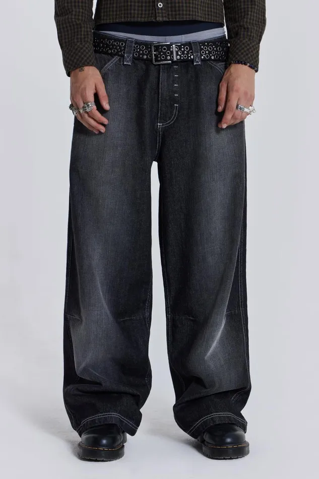 Jaded London Contrast Stitch Skate Colossus Men Baggy Jeans
