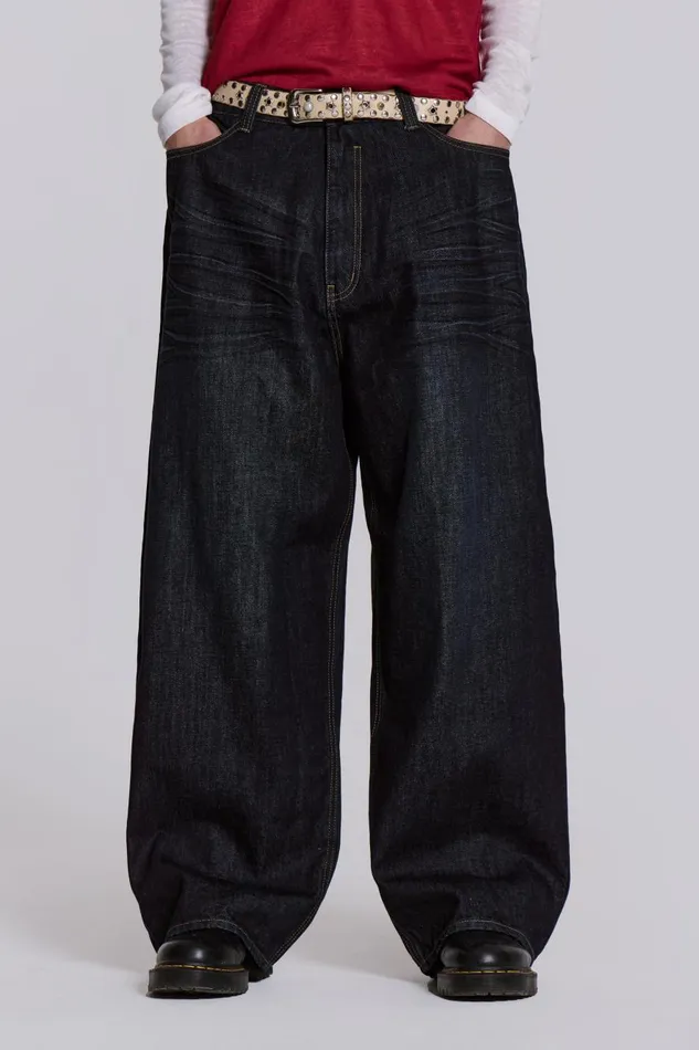 Jaded London Creased Indigo XL Colossus Jeans Men Colossus Jeans Jaded London Creased Indigo XL Colossus Jeans Men Colossus Jeans