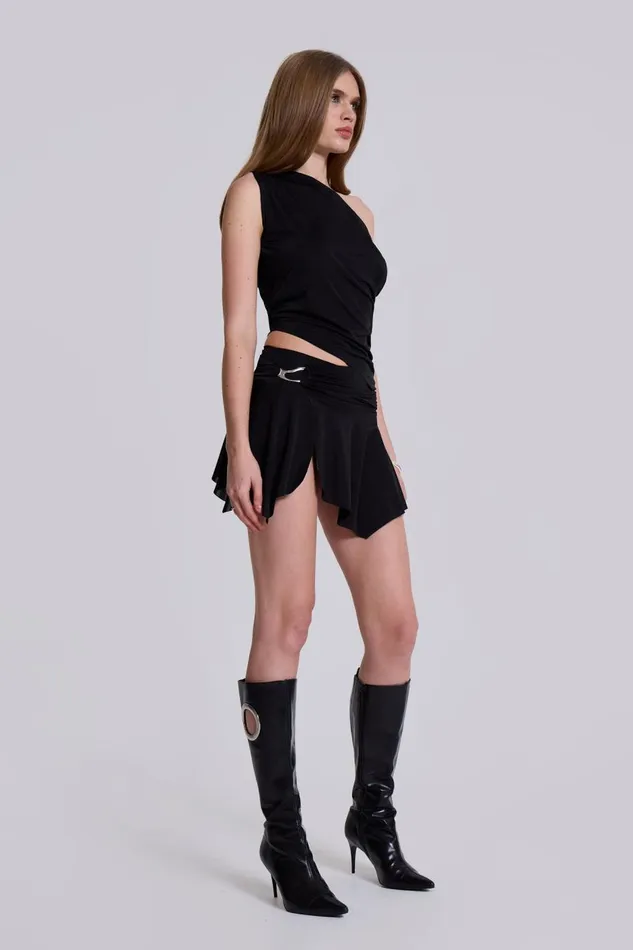 Jaded London Dare Top Drape Top In Black Women CoOrds