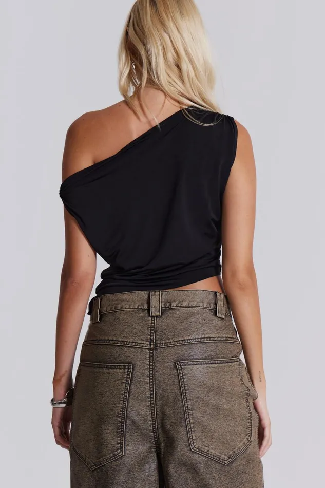 Jaded London Dare Top Drape Top In Black Women CoOrds