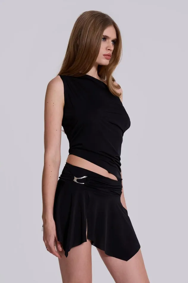 Jaded London Dare Top Drape Top In Black Women CoOrds