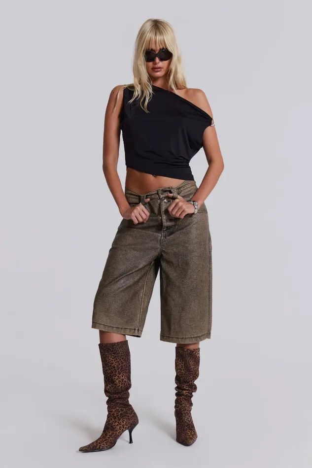 Jaded London Dare Top Drape Top In Black Women CoOrds