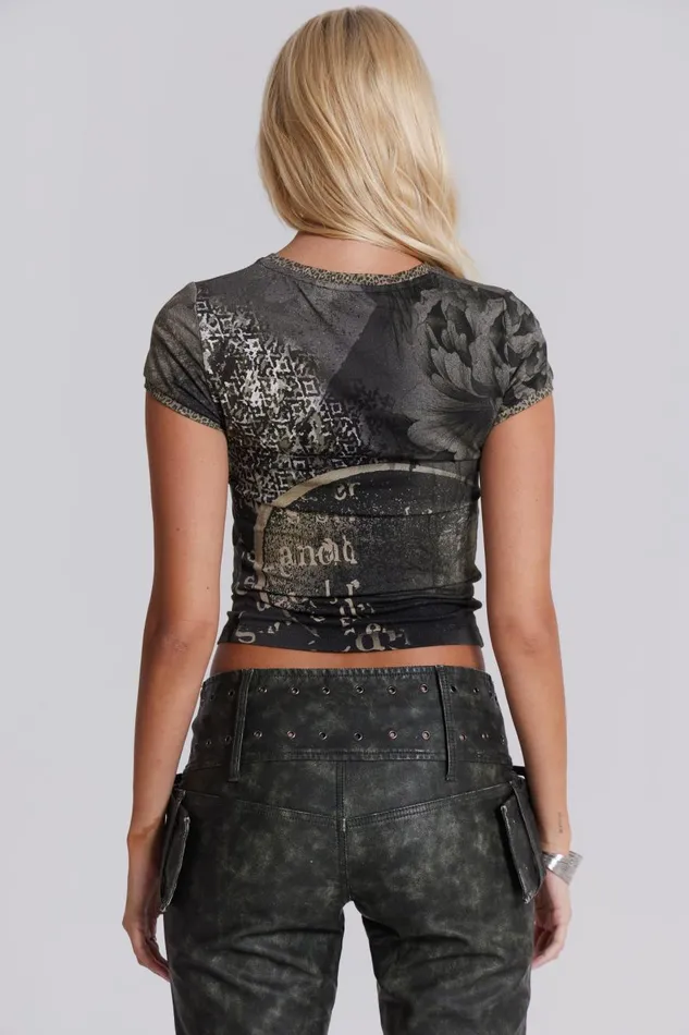 Jaded London Dark Angel Baby Tee Women Crop Tops