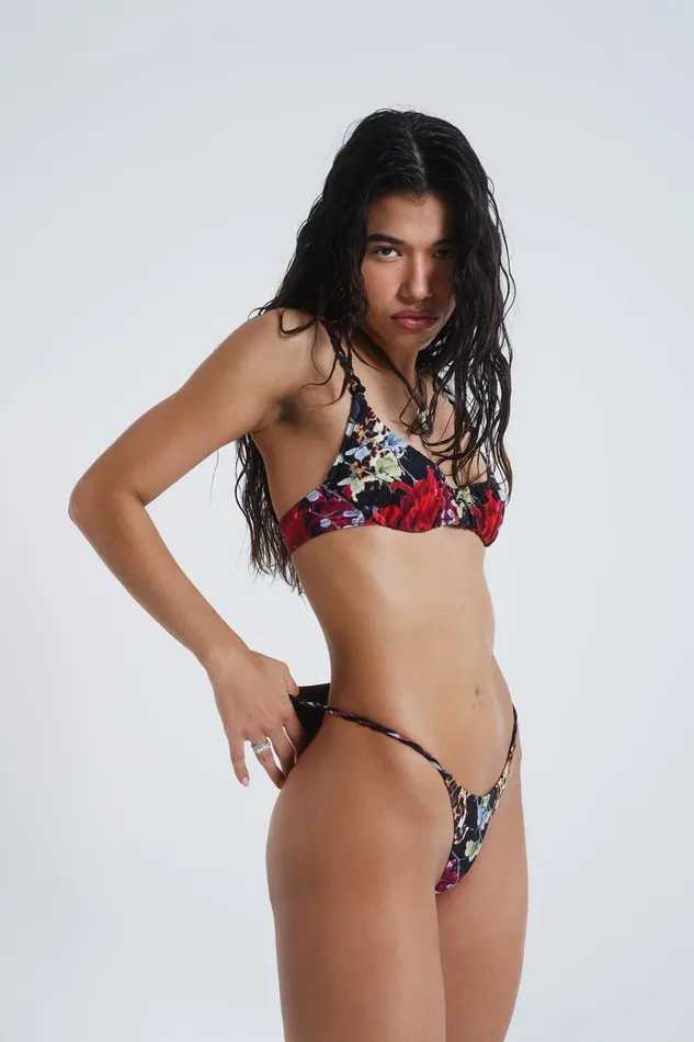 Jaded London Dark Romantic Leopard Print Crop Ruched Cup Bikini Top Women Bikini Tops Jaded London Dark Romantic Leopard Print Crop Ruched Cup Bikini Top Women Bikini Tops