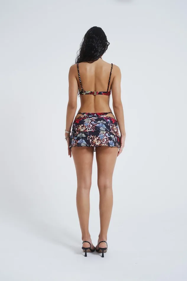Jaded London Dark Romantic Leopard Print Rara Skirt Women Micro Bikinis