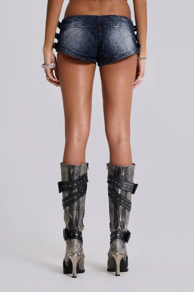 Jaded London Dark Wash Toxic Denim Hot Pants Women CoOrds