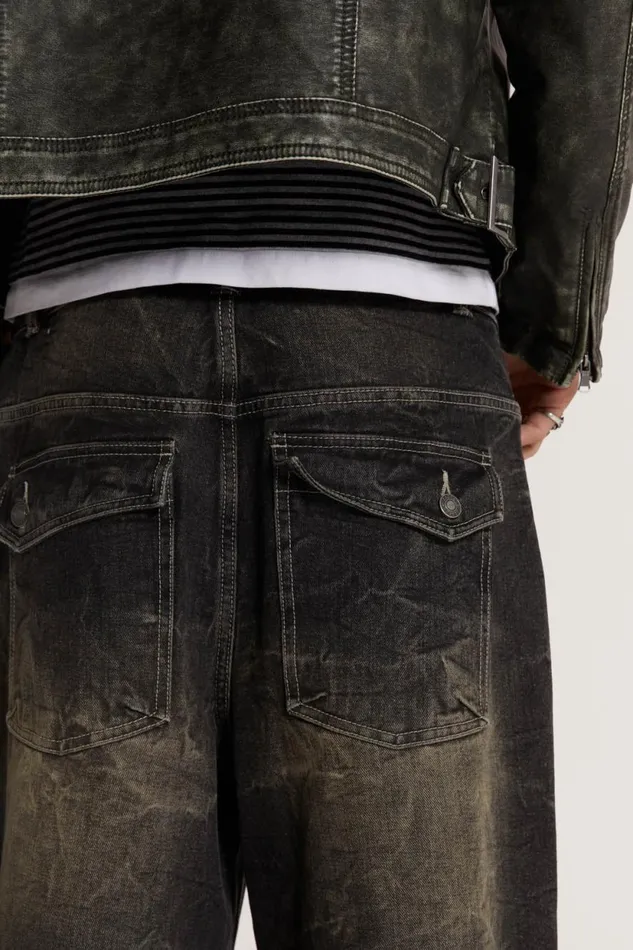 Jaded London Darted Grey Jeans Men Baggy Jeans